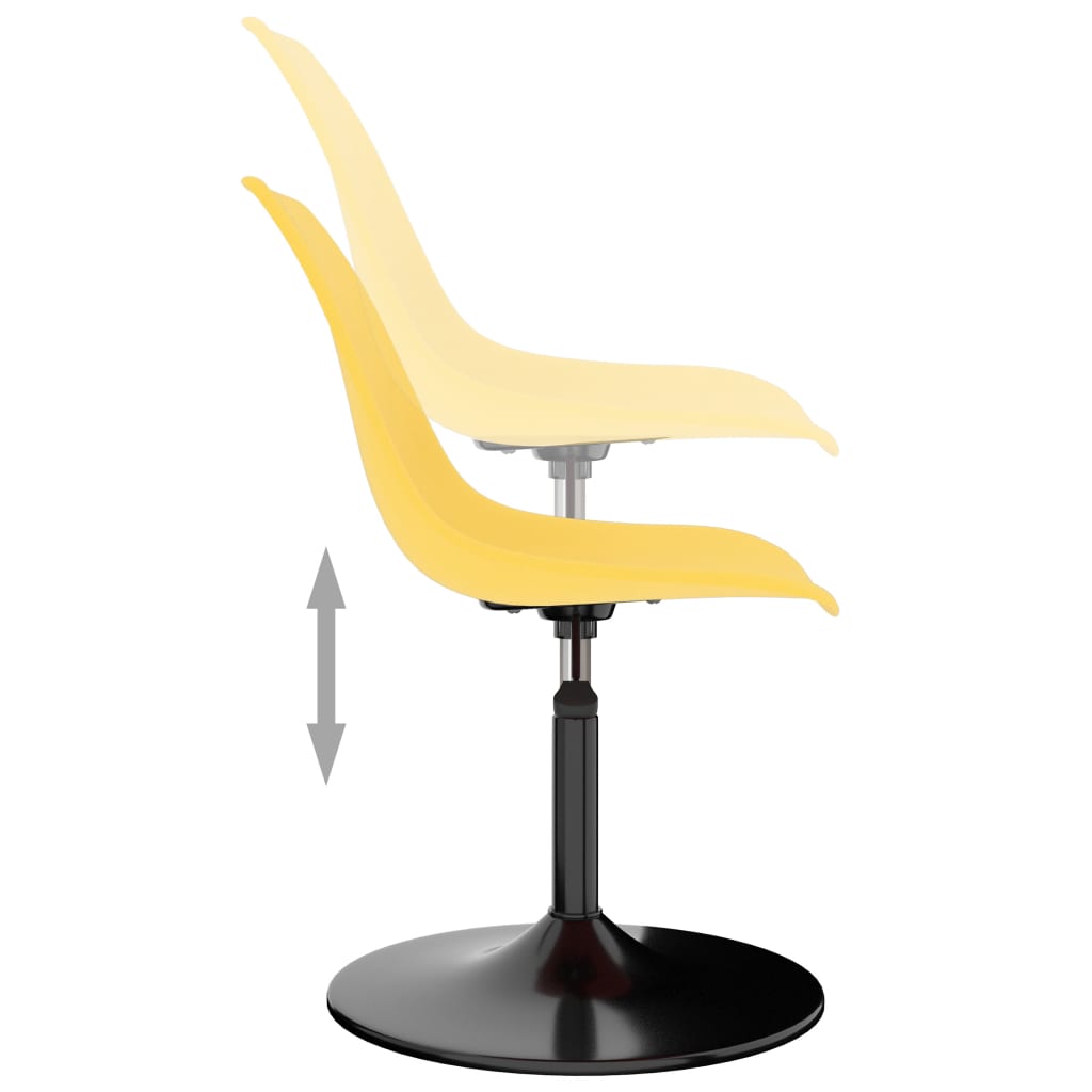 Drehbare Esszimmerstühle 2 Stk. Gelb PP