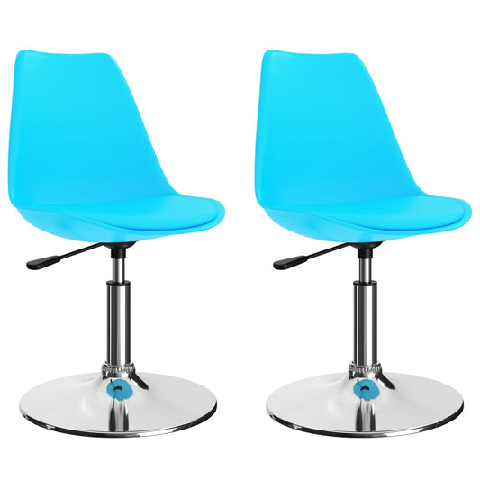 Drehbare Esszimmerstühle 2 Stk. Blau Kunstleder