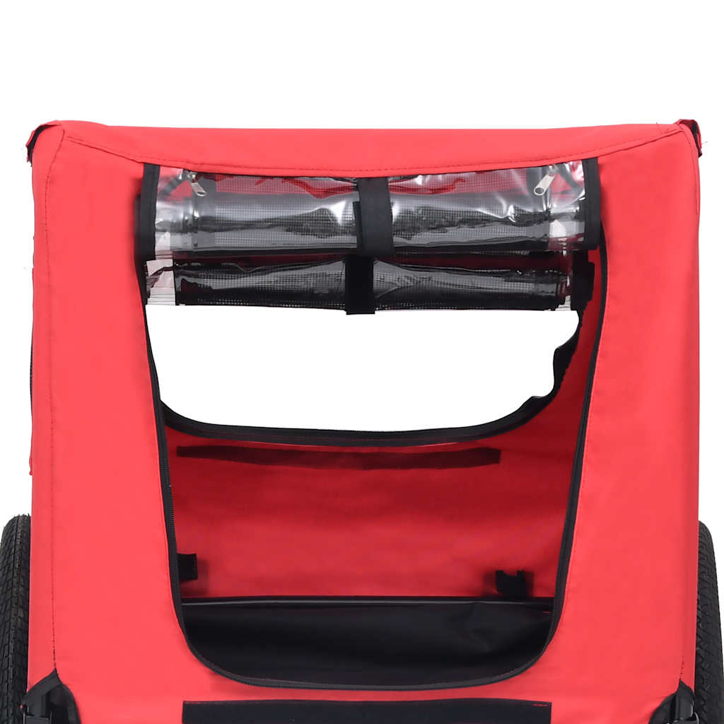 Remorque à vélo pour chiens rouge et noire