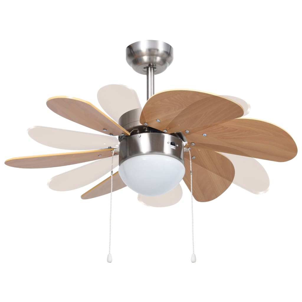 Deckenventilator mit Lampe 76 cm Hellbraun