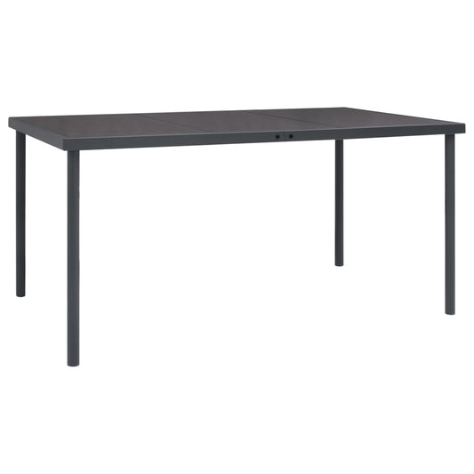 Outdoor dining table anthracite 150x90x74 cm steel