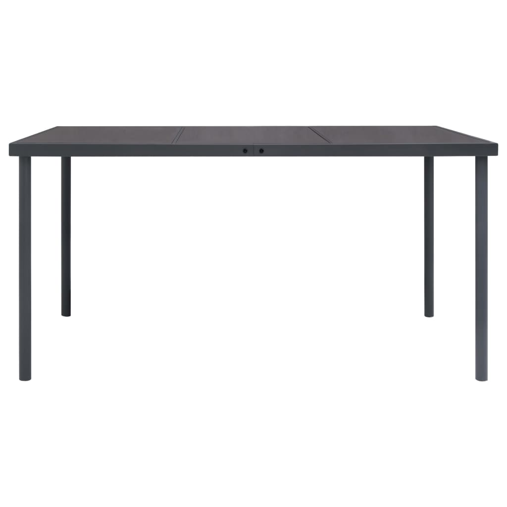 Outdoor dining table anthracite 150x90x74 cm steel