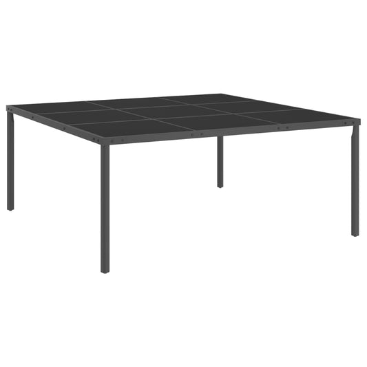 Garten-Esstisch Anthrazit 170x170x72 cm Stahl und Glas