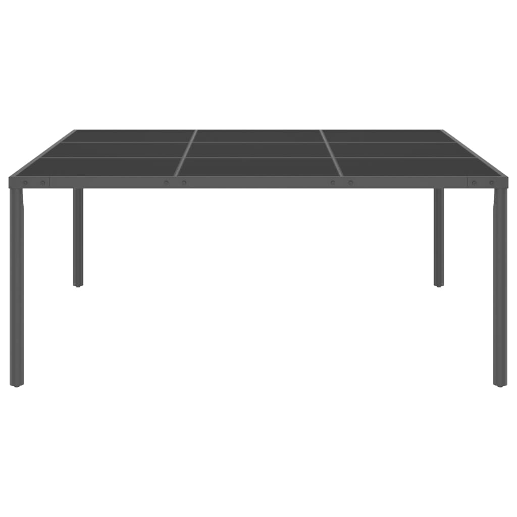 Garten-Esstisch Anthrazit 170x170x72 cm Stahl und Glas