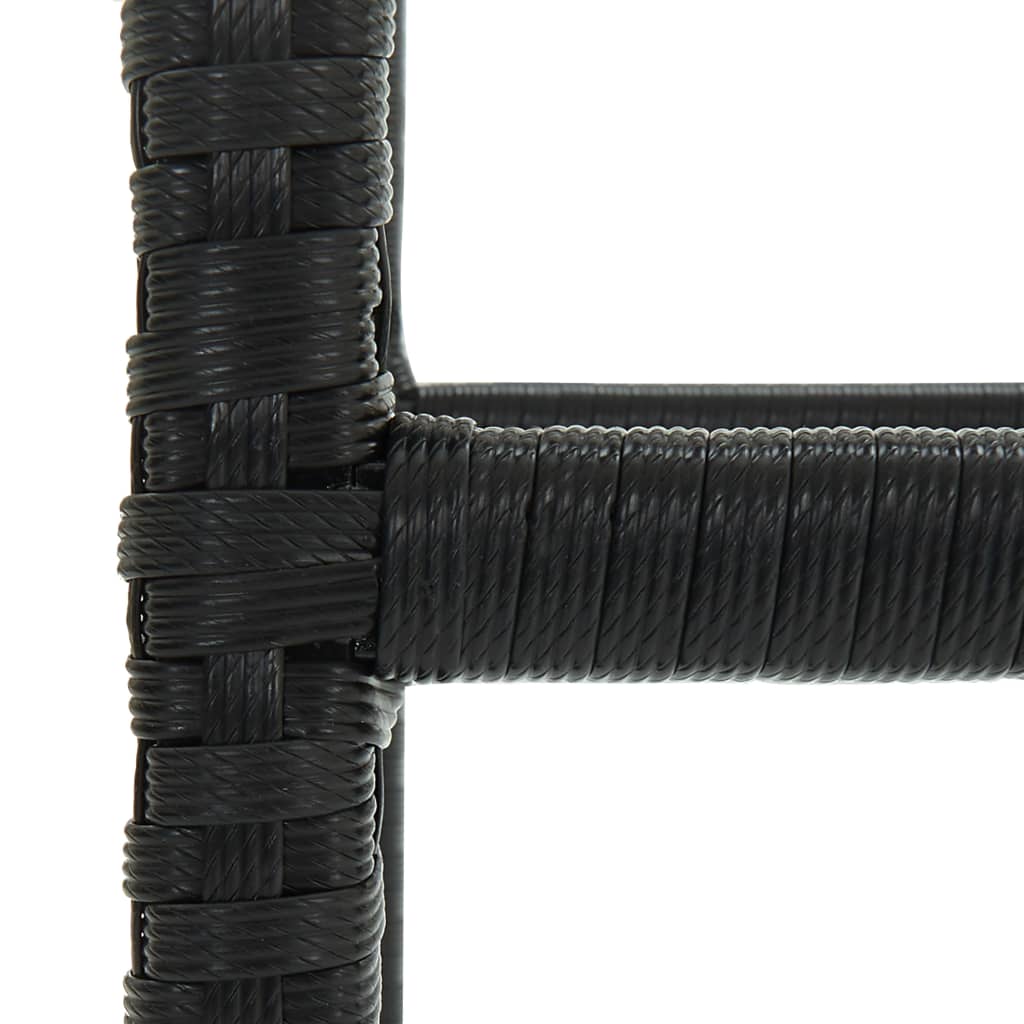 Barhocker mit Kissen 3 Stk. Schwarz Poly Rattan
