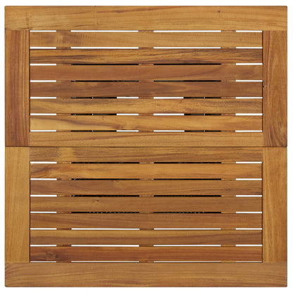 Bartisch Schwarz 80x80x110 cm Poly Rattan und Massivholz Akazie