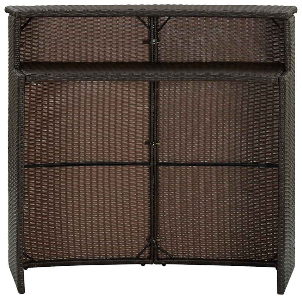 Garten-Bartisch Braun 120x55x110 cm Poly Rattan