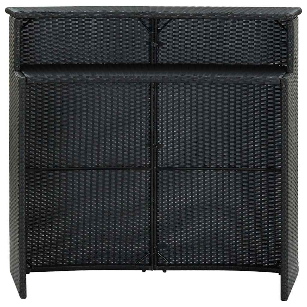 Garten-Bartisch Schwarz 120x55x110 cm Poly Rattan