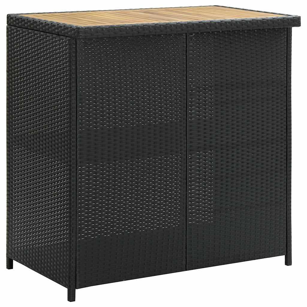 3-tlg. Bar-Set Poly Rattan Schwarz
