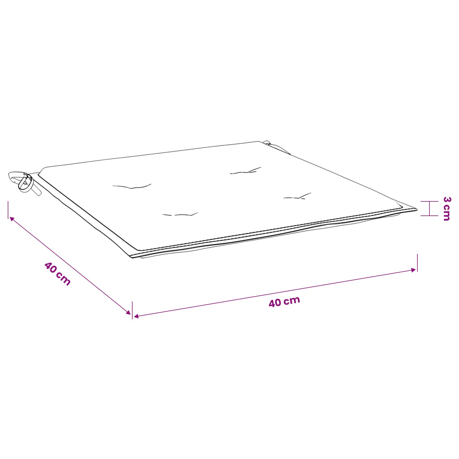 Gartenstuhl-Kissen 2 Stk. Anthrazit 40x40x3 cm Oxford-Gewebe
