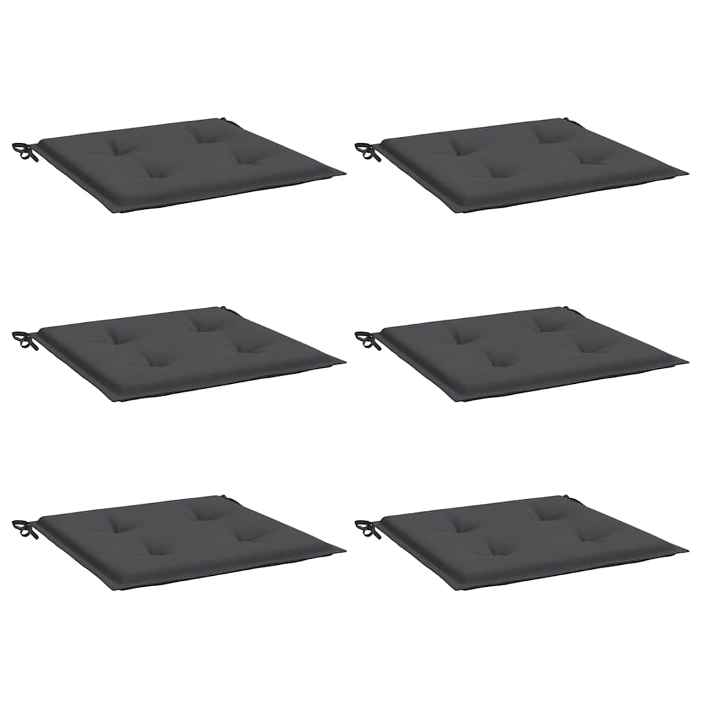 Gartenstuhl-Kissen 6 Stk. Anthrazit 40x40x3 cm Oxford-Gewebe
