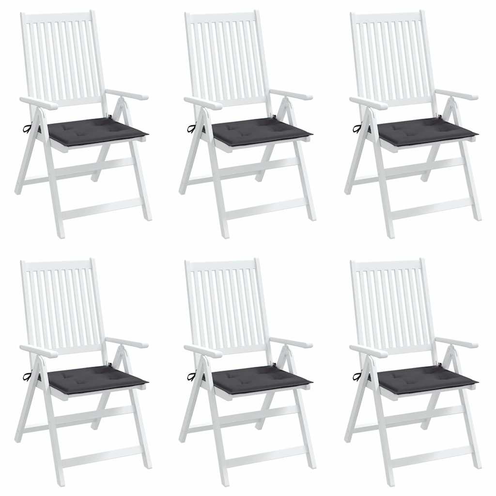 Gartenstuhl-Kissen 6 Stk. Anthrazit 40x40x3 cm Oxford-Gewebe