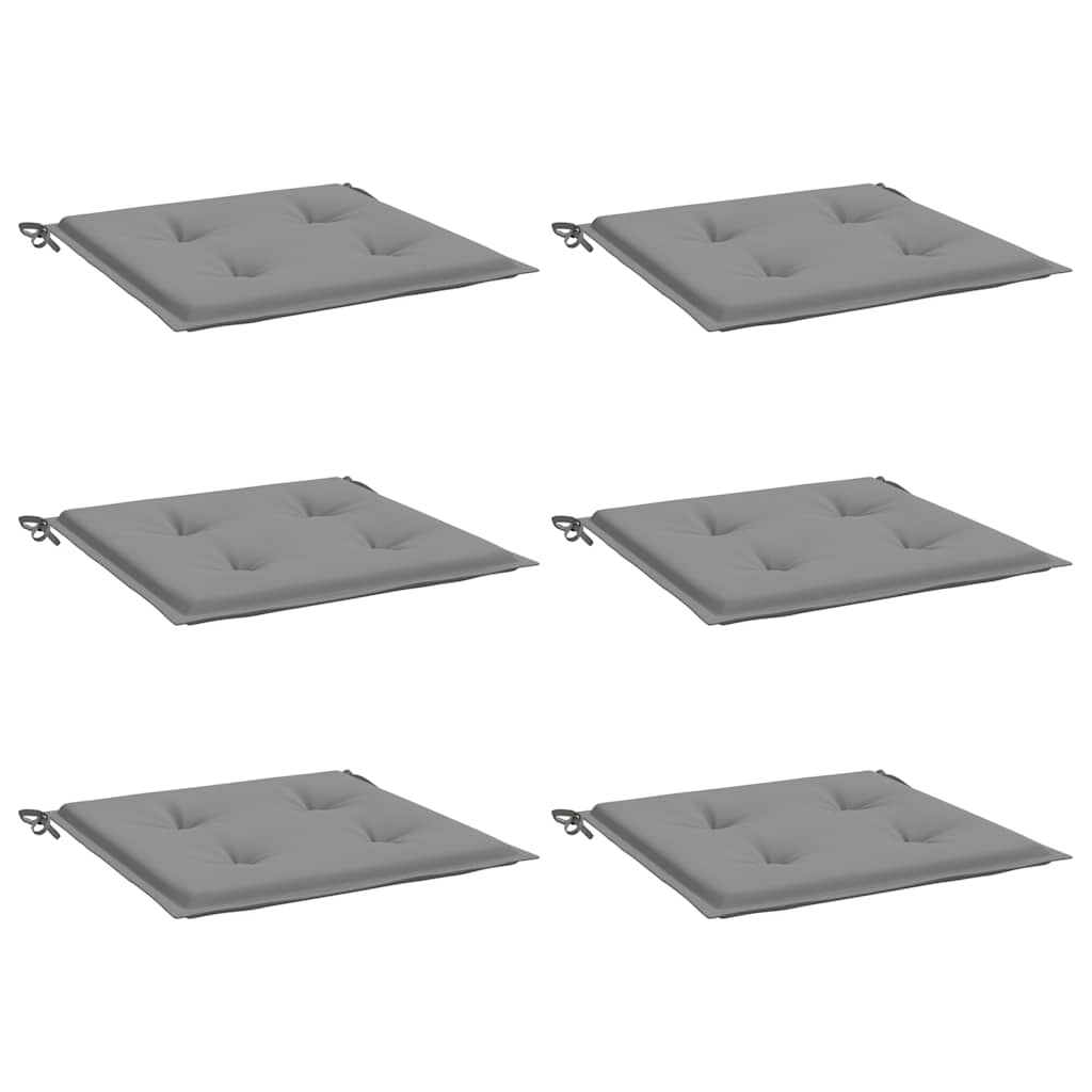 Gartenstuhl-Kissen 6 Stk. Grau 40x40x3 cm Oxford-Gewebe
