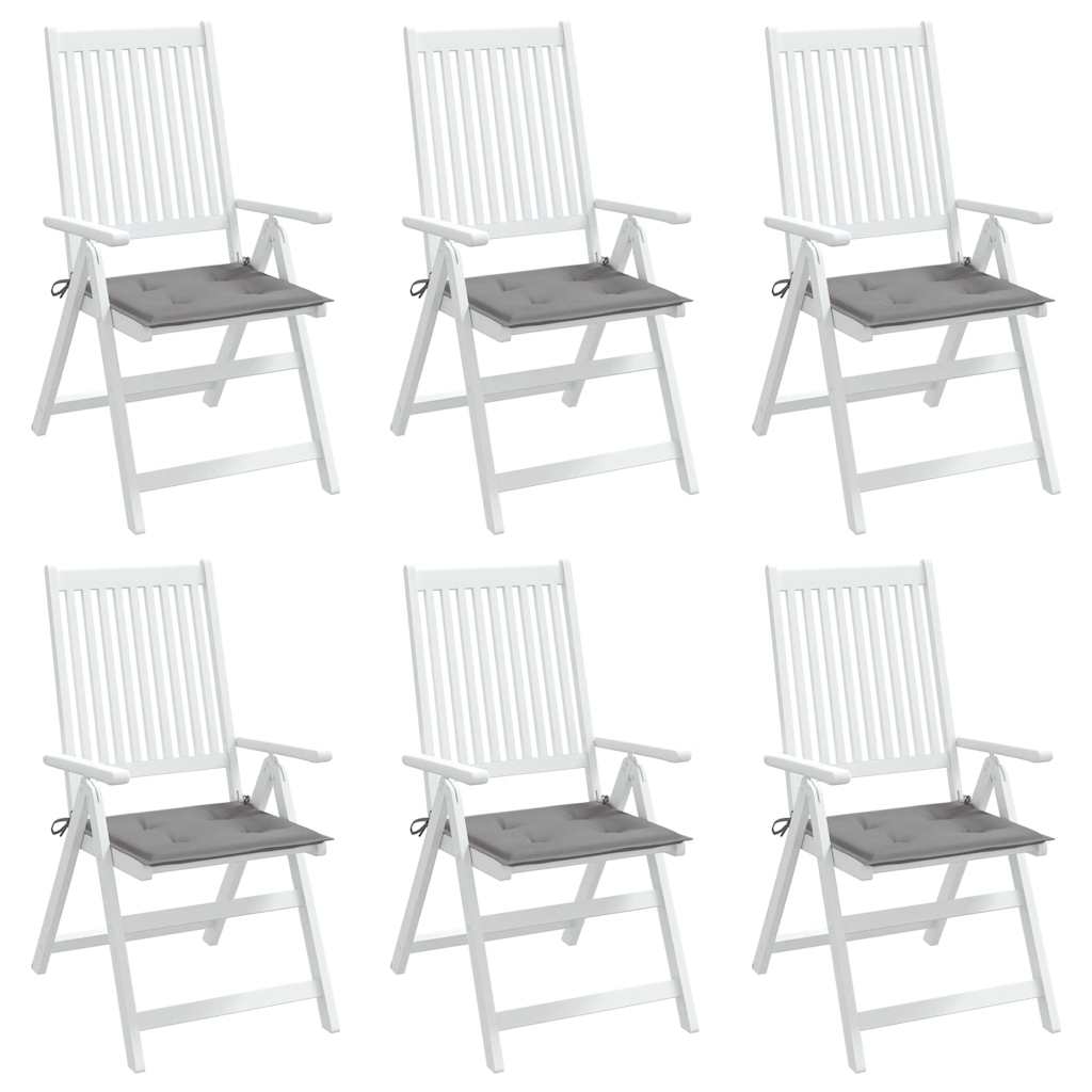 Gartenstuhl-Kissen 6 Stk. Grau 40x40x4 cm Oxford-Gewebe