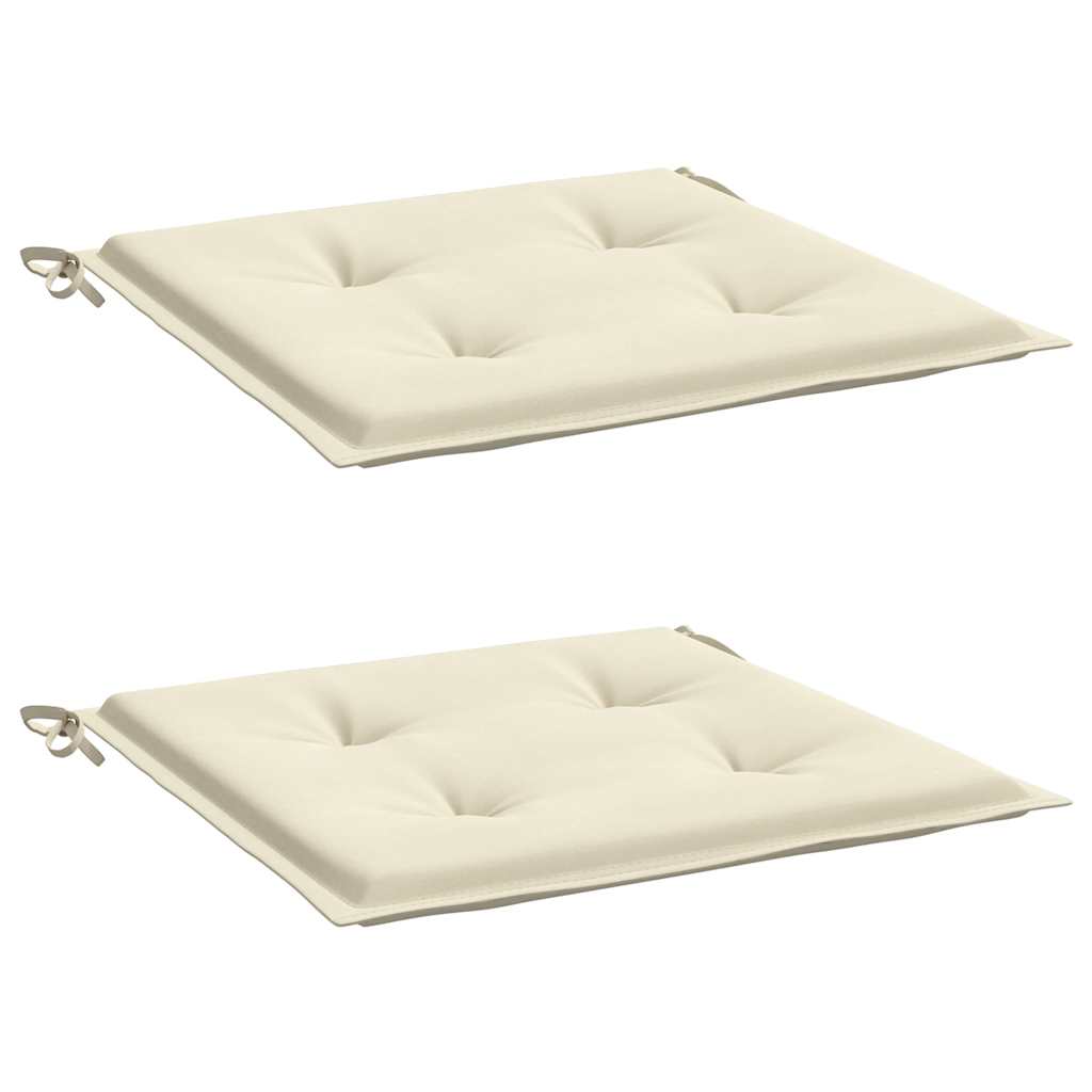 Gartenstuhl-Kissen 2 Stk. Creme 40x40x3 cm Oxford-Gewebe