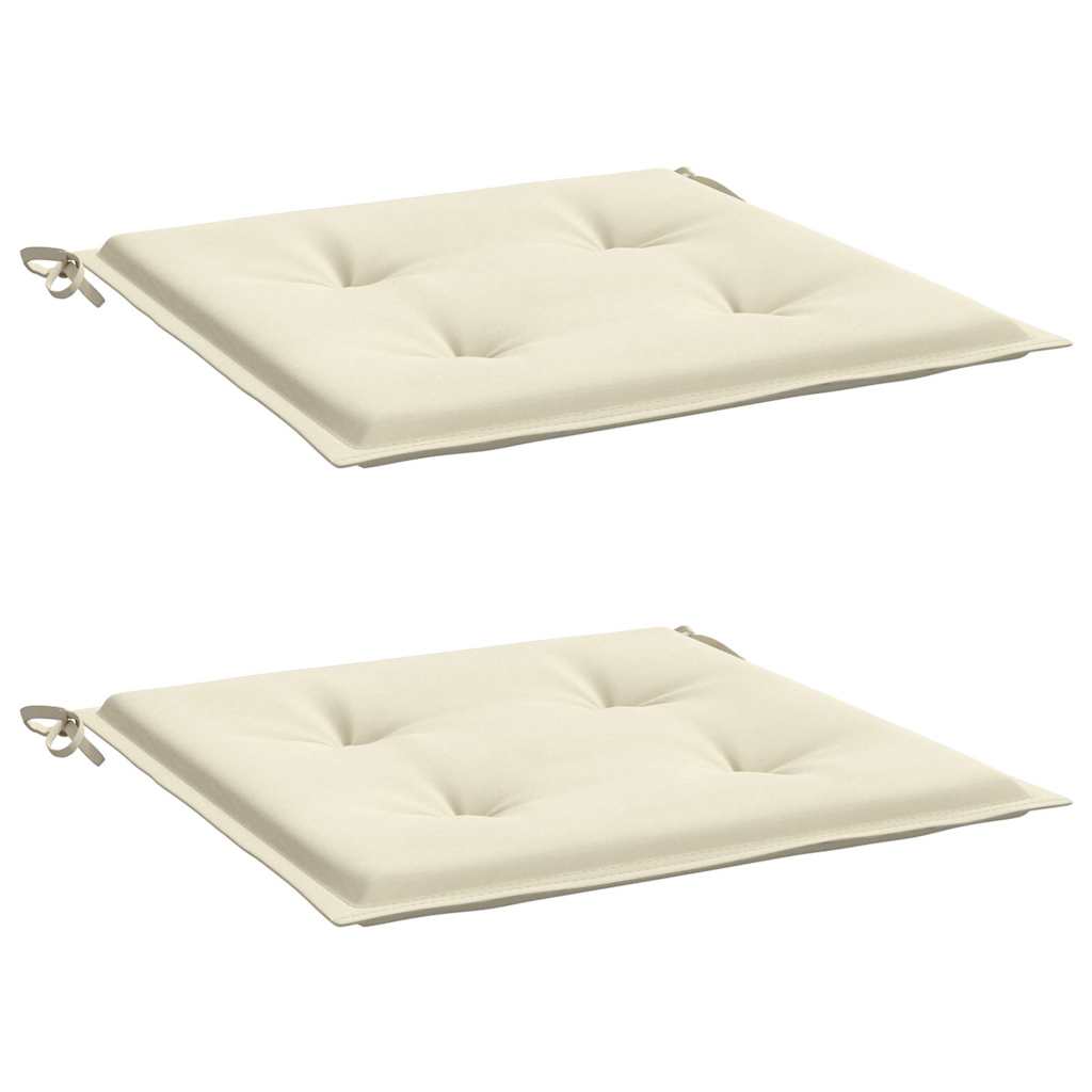 Gartenstuhl-Kissen 2 Stk. Creme 40x40x3 cm Oxford-Gewebe