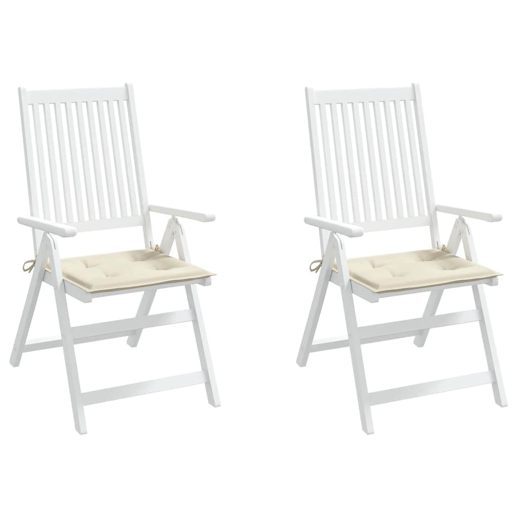 Gartenstuhl-Kissen 2 Stk. Creme 40x40x4 cm Oxford-Gewebe