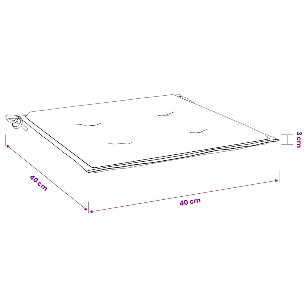Gartenstuhl-Kissen 2 Stk. Creme 40x40x3 cm Oxford-Gewebe
