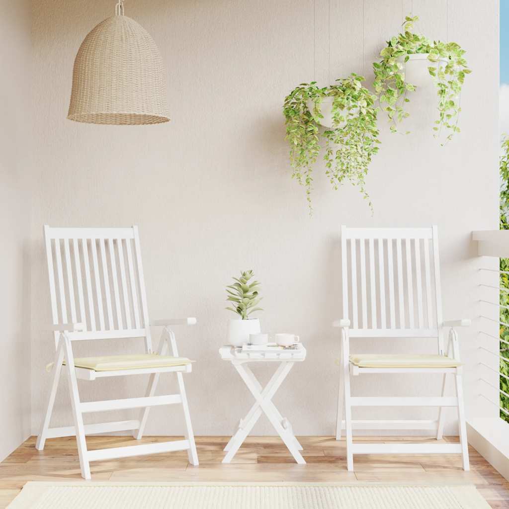 Gartenstuhl-Kissen 2 Stk. Creme 40x40x3 cm Oxford-Gewebe