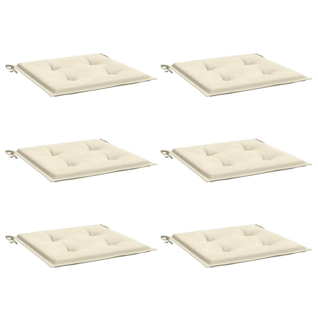 Gartenstuhl-Kissen 6 Stk. Creme 40x40x3 cm Oxford-Gewebe