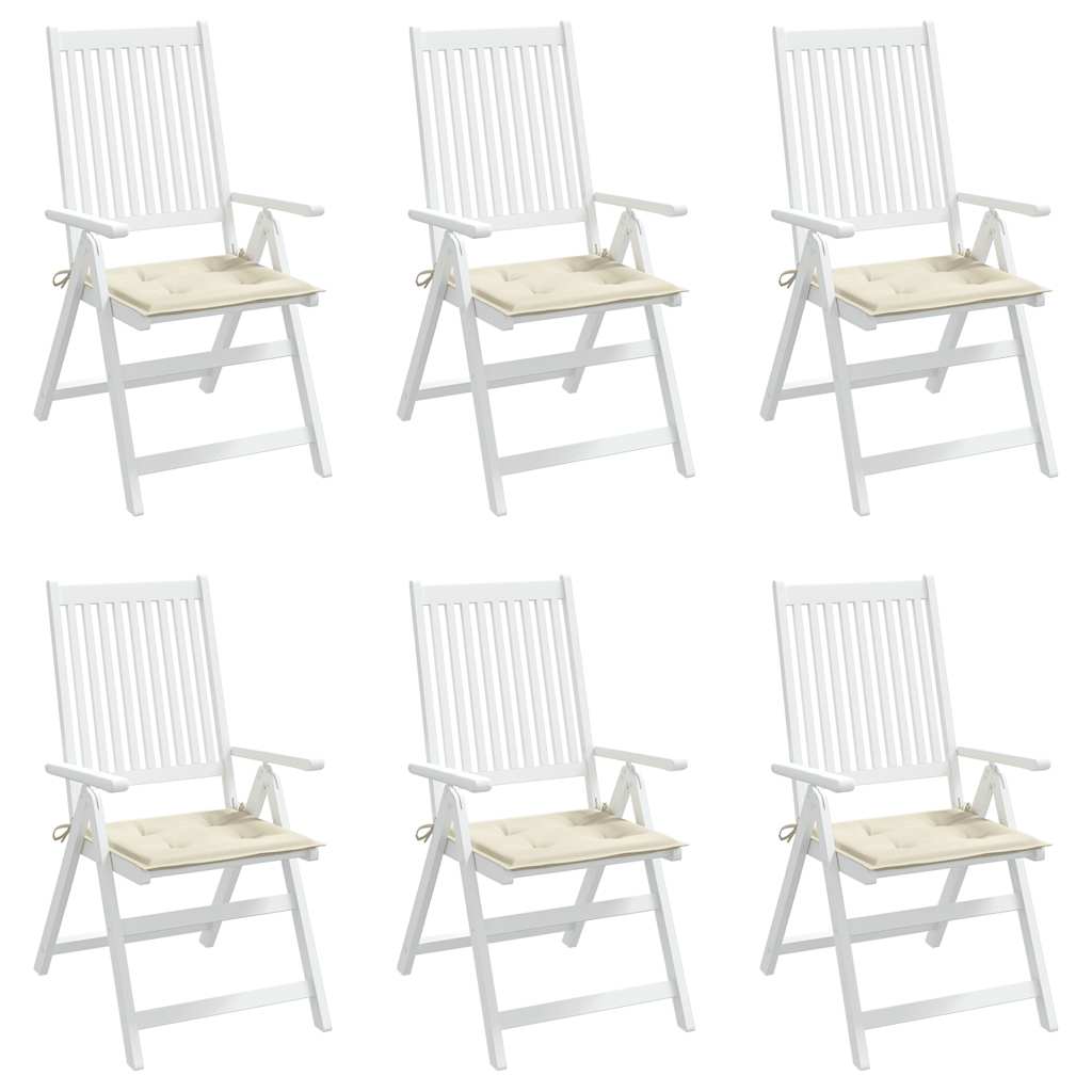 Gartenstuhl-Kissen 6 Stk. Creme 40x40x3 cm Oxford-Gewebe