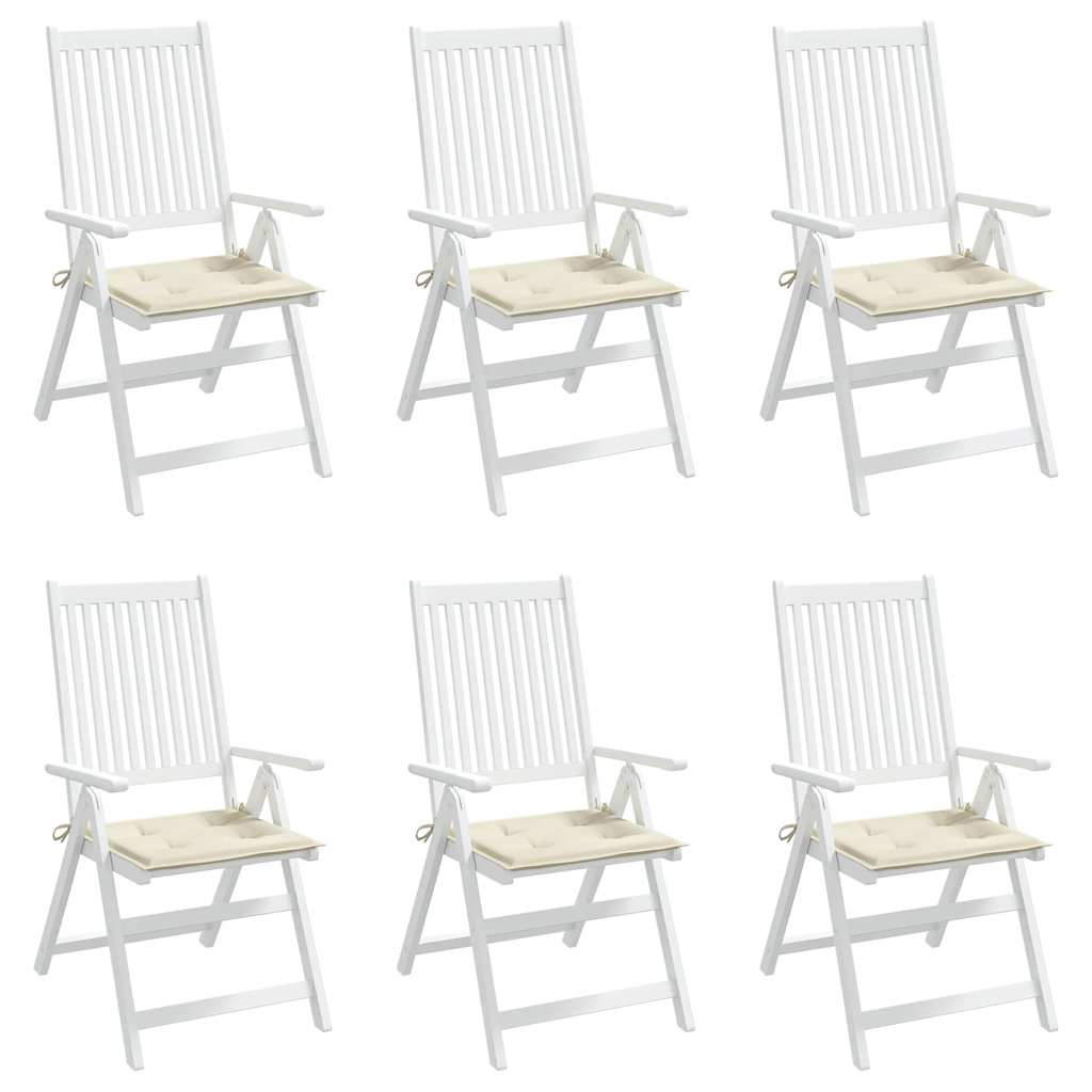 Gartenstuhl-Kissen 6 Stk. Creme 40x40x4 cm Oxford-Gewebe