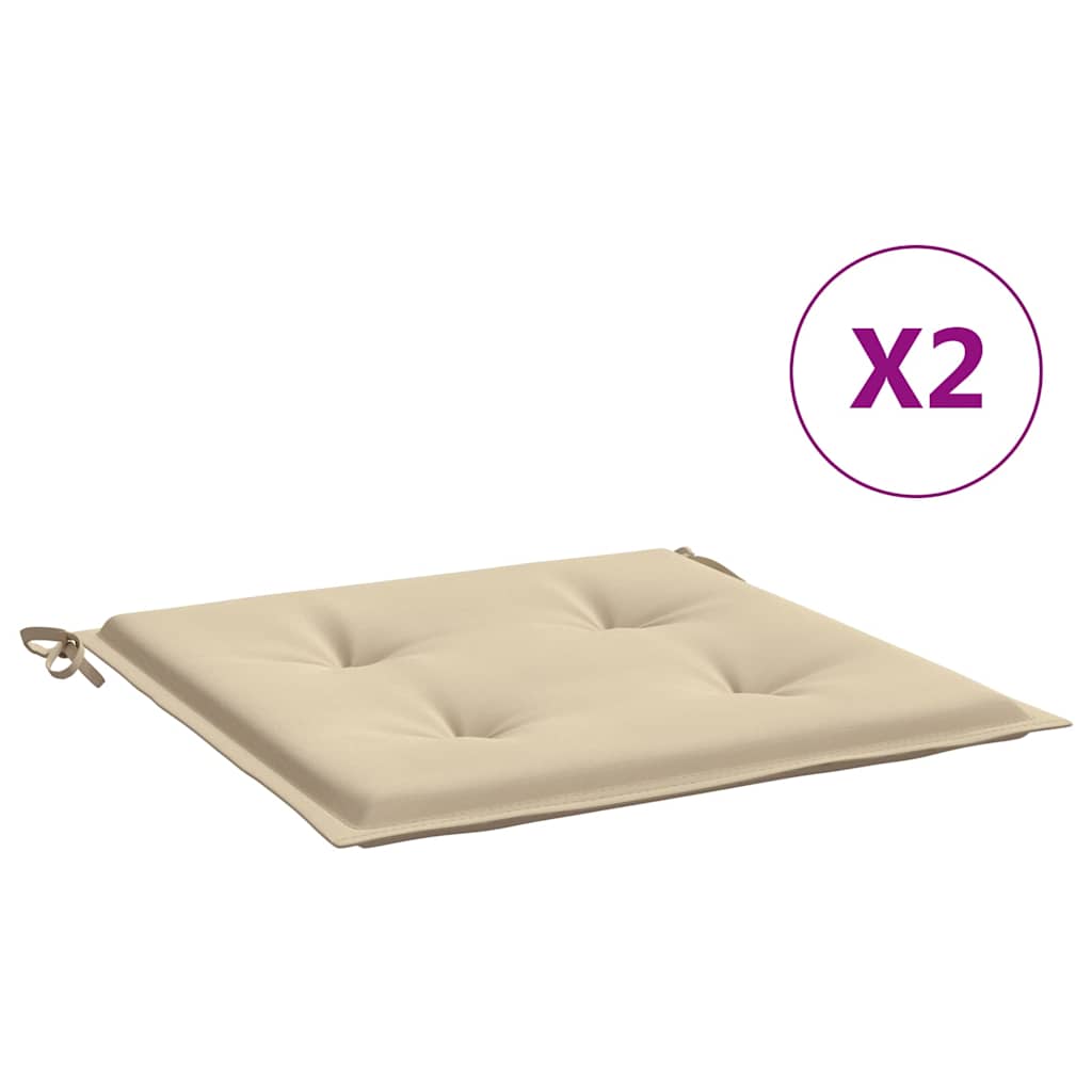 Gartenstuhl-Kissen 2 Stk. Beige 40x40x4 cm Oxford-Gewebe