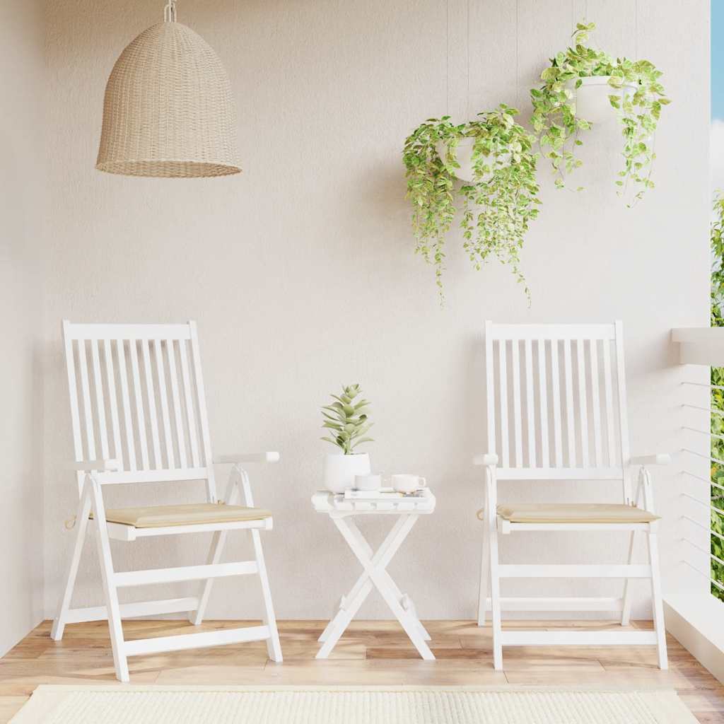 Gartenstuhl-Kissen 2 Stk. Beige 40x40x4 cm Oxford-Gewebe