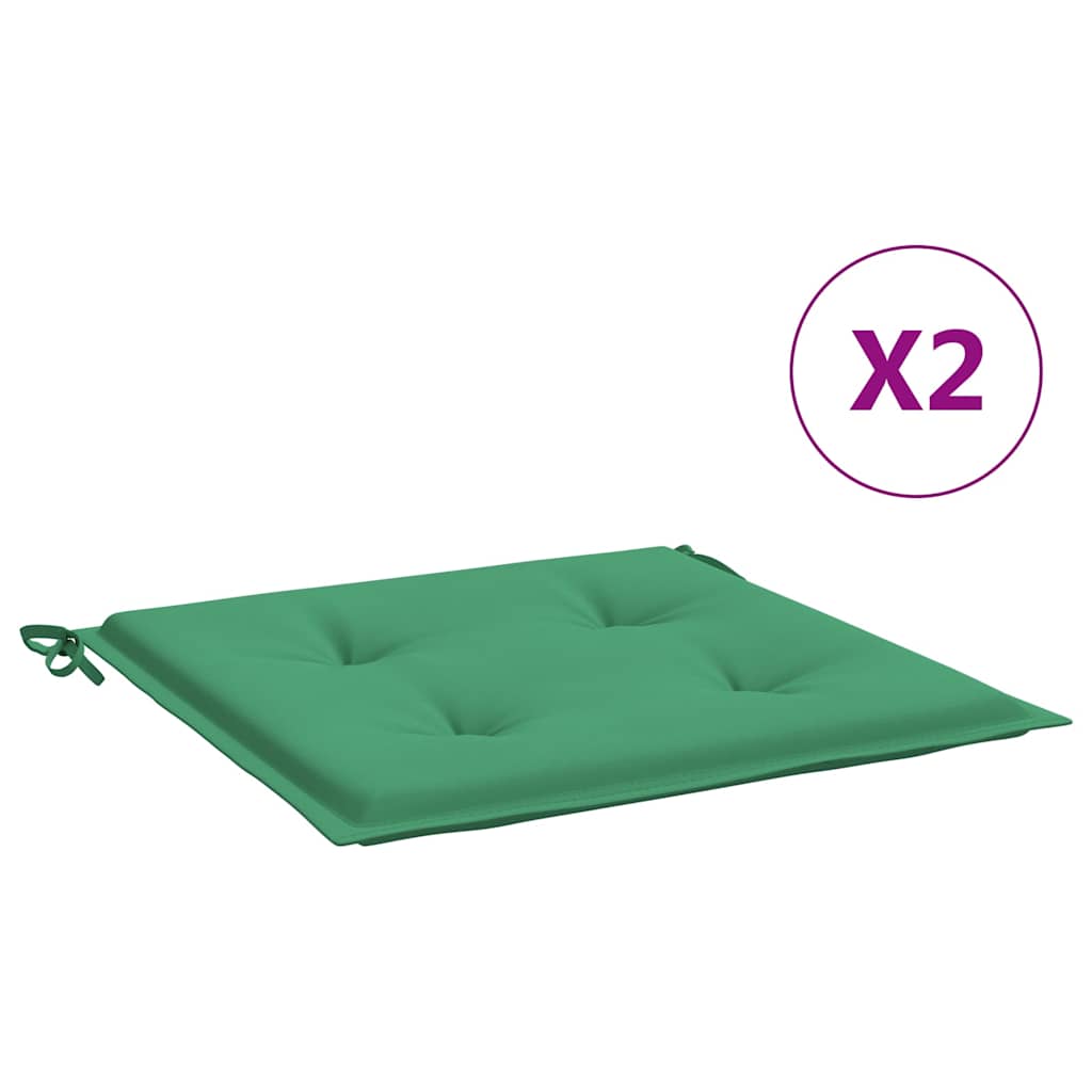 Gartenstuhl-Kissen 2 Stk. Grün 40x40x3 cm Oxford-Gewebe
