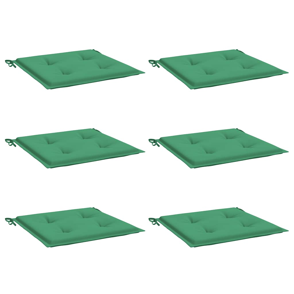 Gartenstuhl-Kissen 6 Stk. Grün 40x40x3 cm Oxford-Gewebe