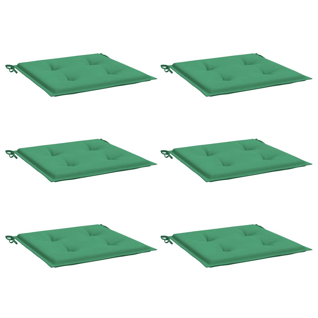 Gartenstuhl-Kissen 6 Stk. Grün 40x40x4 cm Oxford-Gewebe