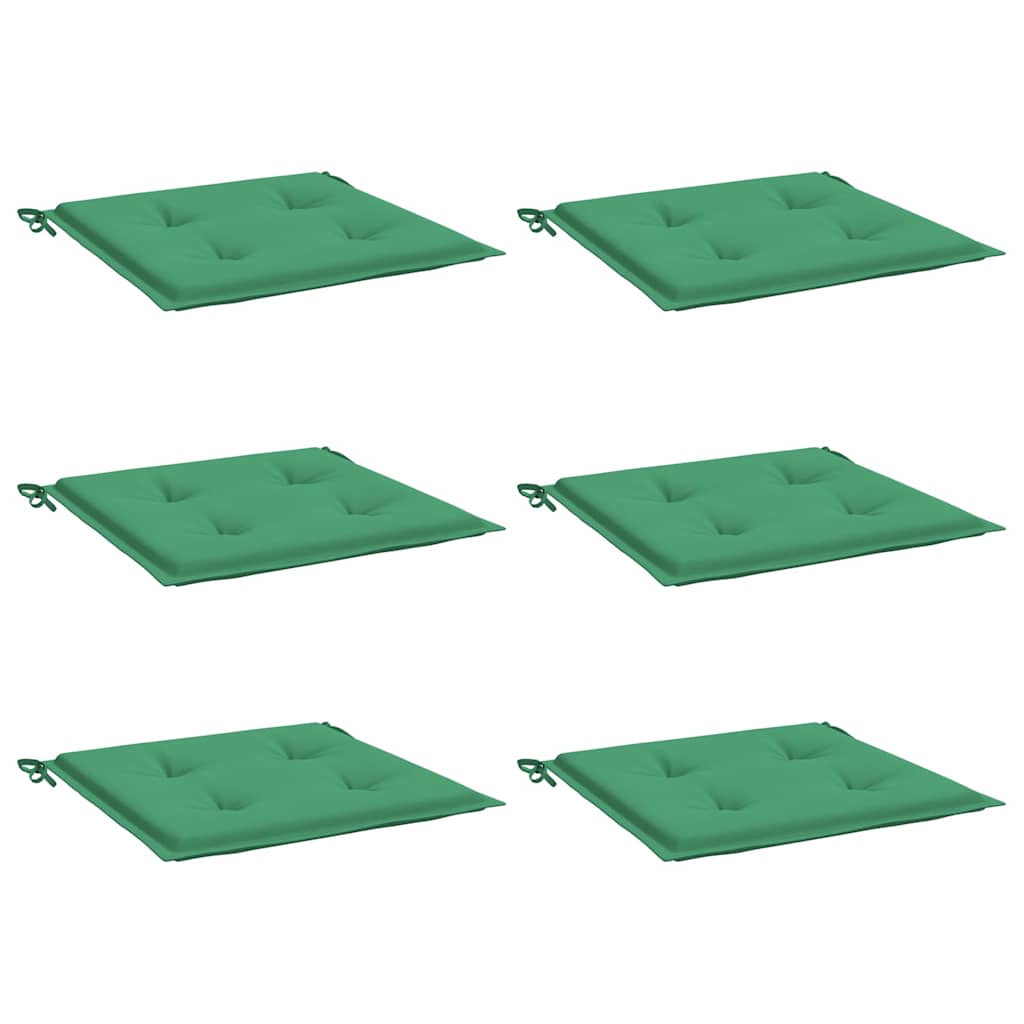 Gartenstuhl-Kissen 6 Stk. Grün 40x40x3 cm Oxford-Gewebe