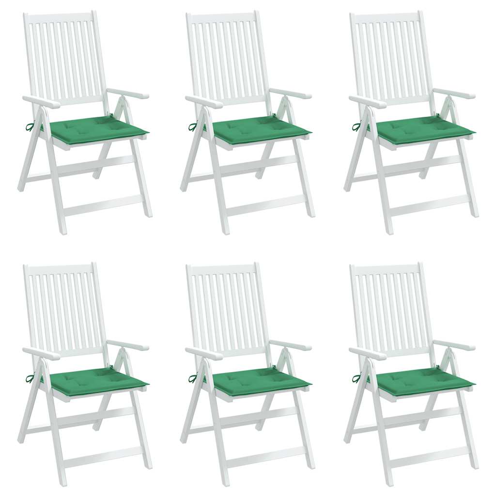 Gartenstuhl-Kissen 6 Stk. Grün 40x40x3 cm Oxford-Gewebe