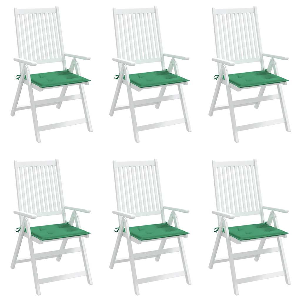 Gartenstuhl-Kissen 6 Stk. Grün 40x40x4 cm Oxford-Gewebe