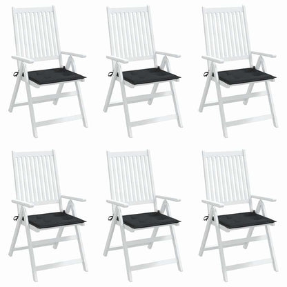 Gartenstuhl-Kissen 6 Stk. Schwarz 40x40x3 cm Oxford-Gewebe