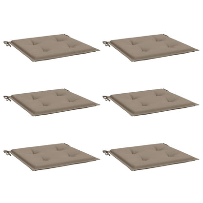 Gartenstuhl-Kissen 6 Stk. Taupe 40x40x3 cm Oxford-Gewebe