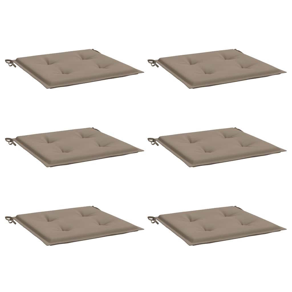 Gartenstuhl-Kissen 6 Stk. Taupe 40x40x3 cm Oxford-Gewebe