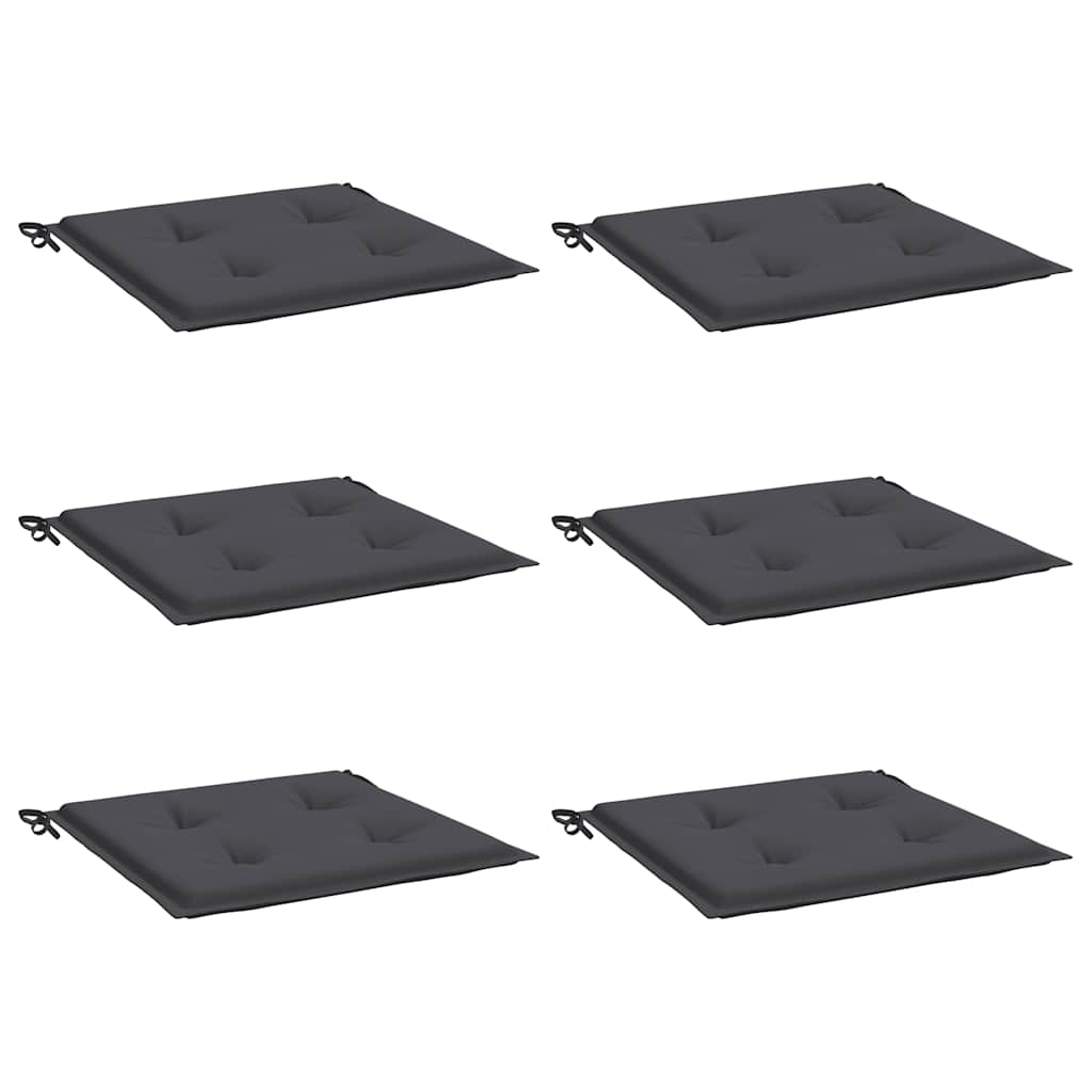 Gartenstuhl-Kissen 6 Stk. Anthrazit 50x50x3 cm Oxford-Gewebe