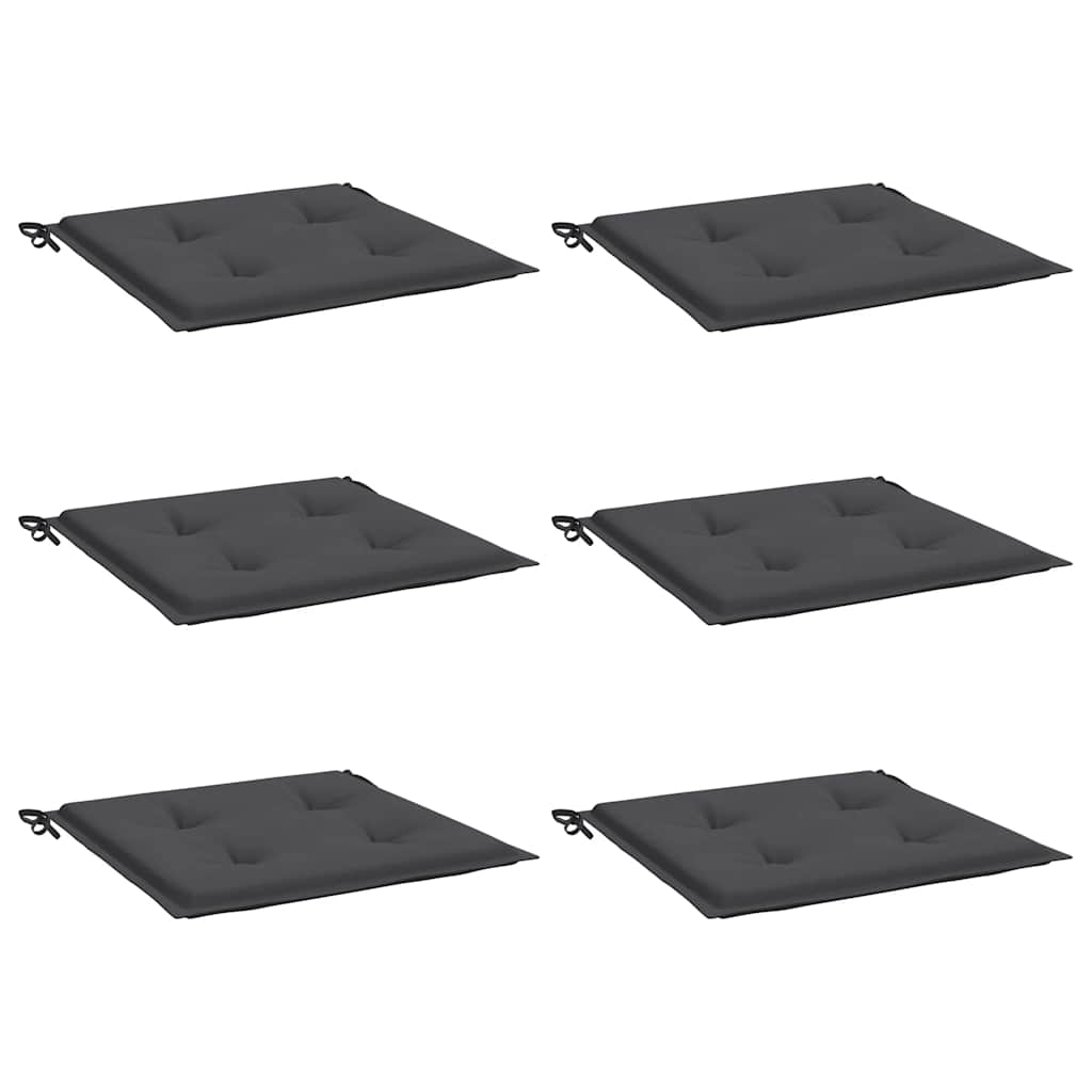 Gartenstuhl-Kissen 6 Stk. Anthrazit 50x50x3 cm Oxford-Gewebe