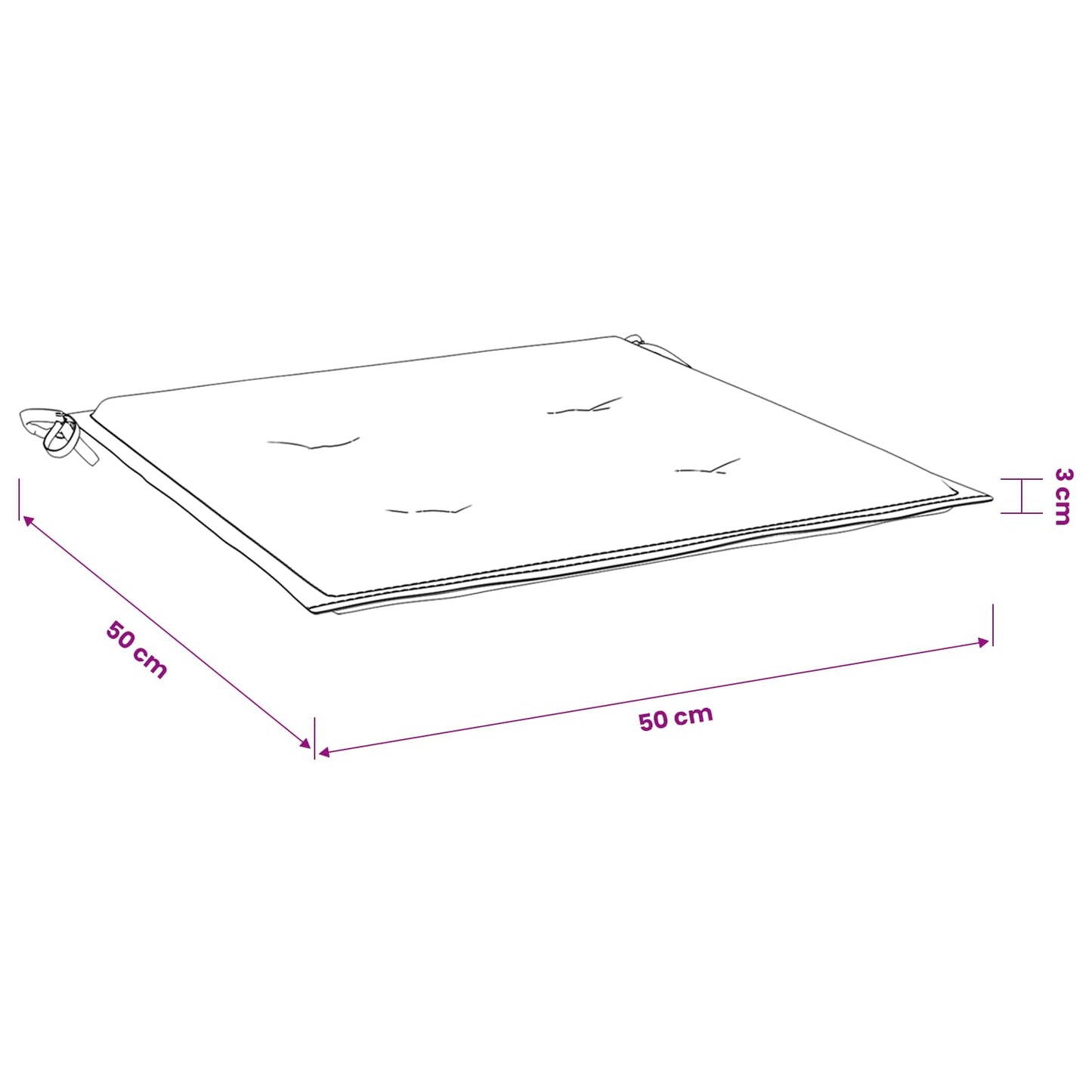Gartenstuhl-Kissen 6 Stk. Anthrazit 50x50x3 cm Oxford-Gewebe