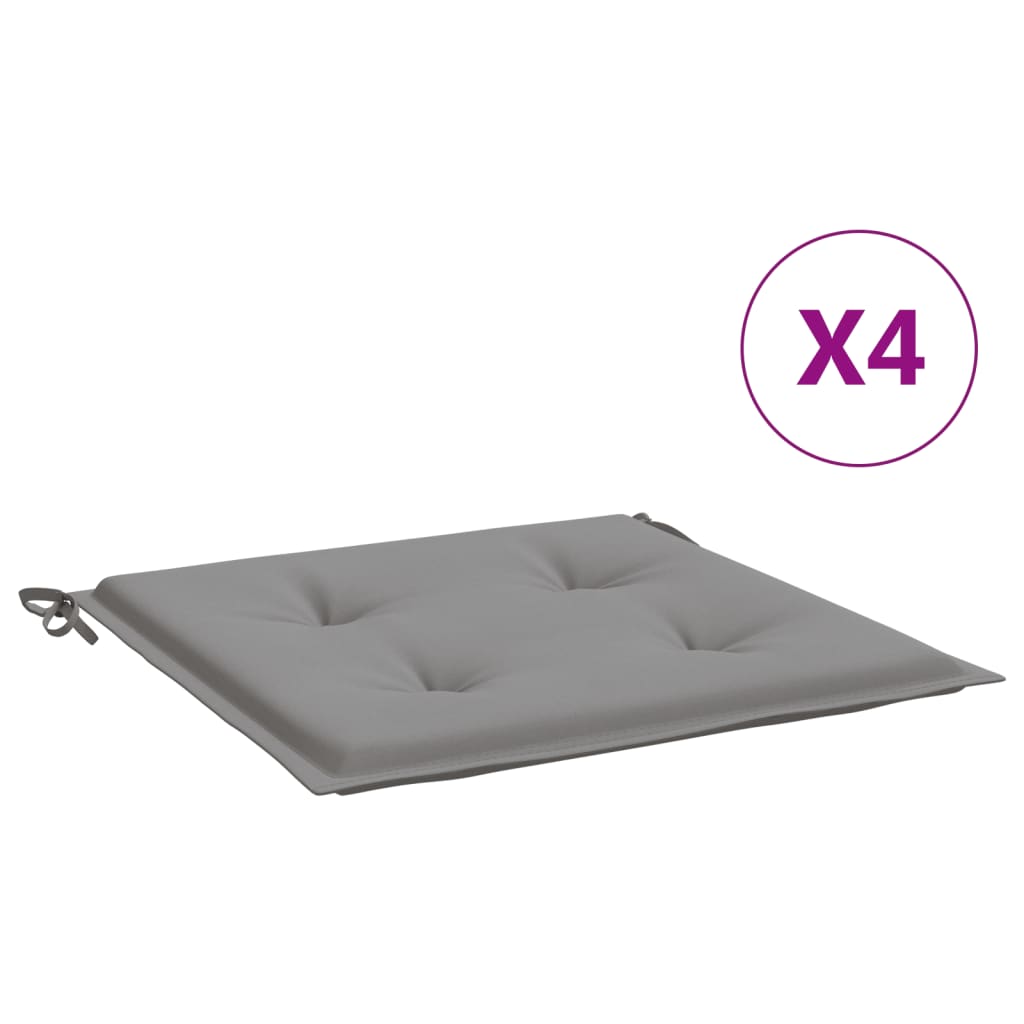 Gartenstuhl-Kissen 4 Stk. Grau 50x50x4 cm Oxford-Gewebe