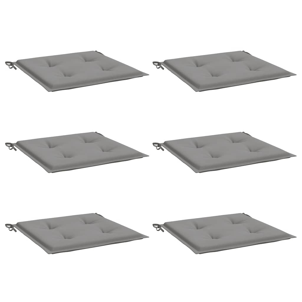 Gartenstuhl-Kissen 6 Stk. Grau 50x50x3 cm Oxford-Gewebe