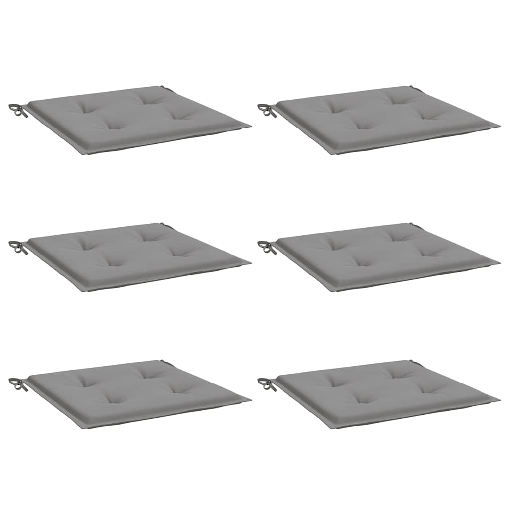 Gartenstuhl-Kissen 6 Stk. Grau 50x50x3 cm Oxford-Gewebe