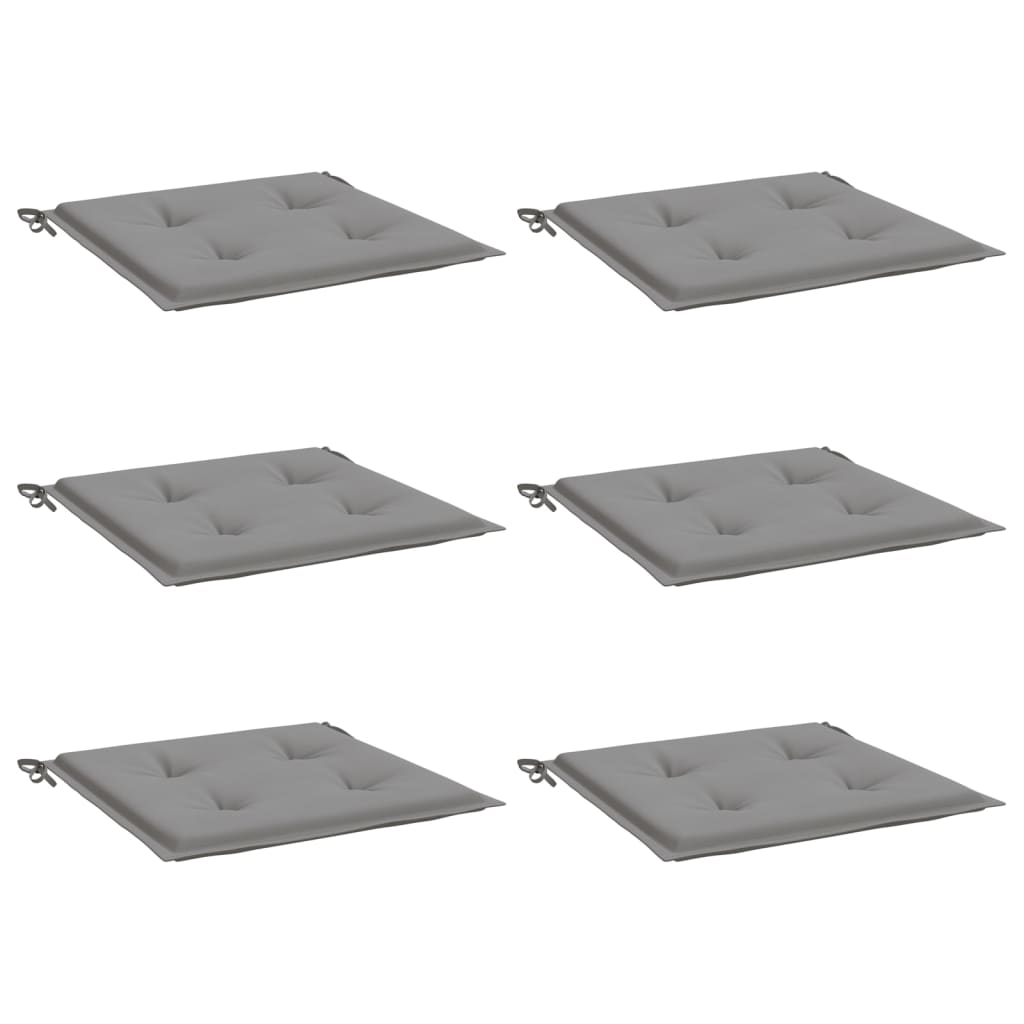 Gartenstuhl-Kissen 6 Stk. Grau 50x50x4 cm Oxford-Gewebe