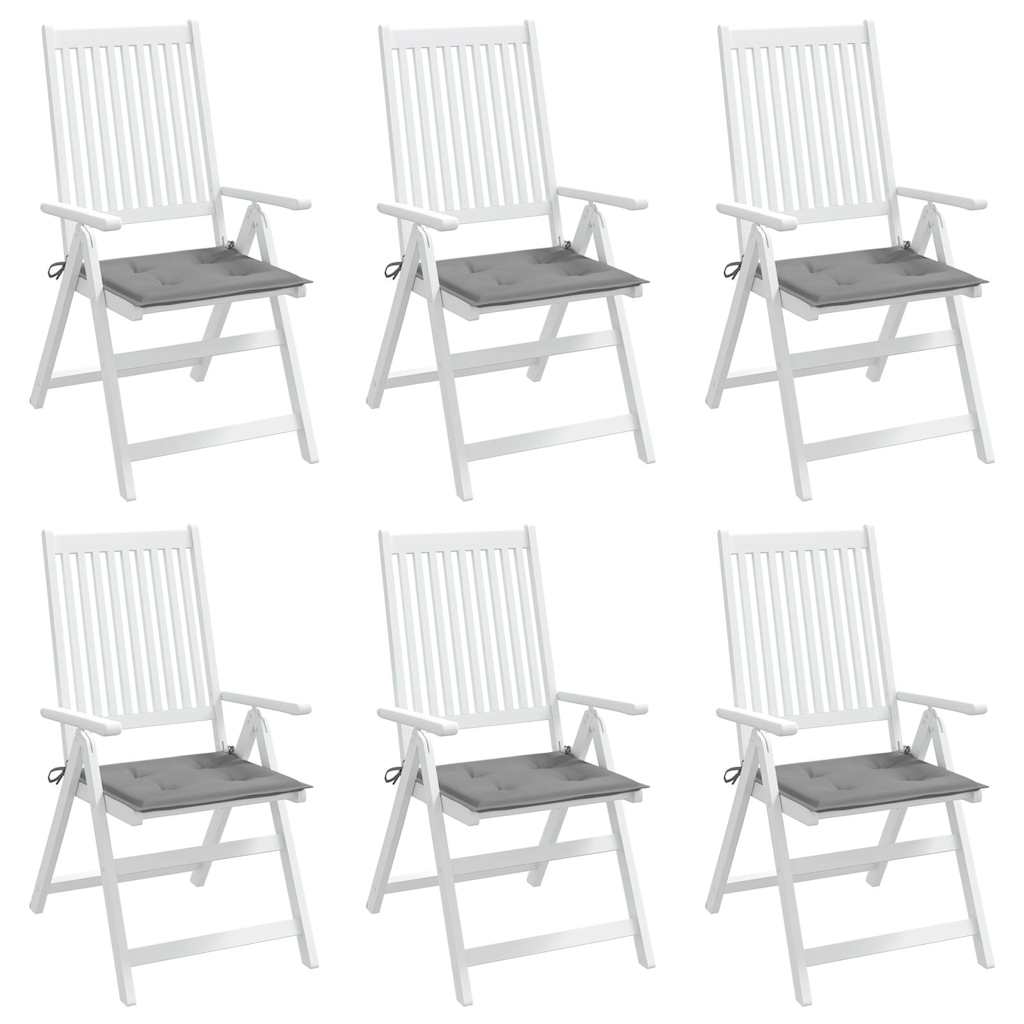 Gartenstuhl-Kissen 6 Stk. Grau 50x50x3 cm Oxford-Gewebe