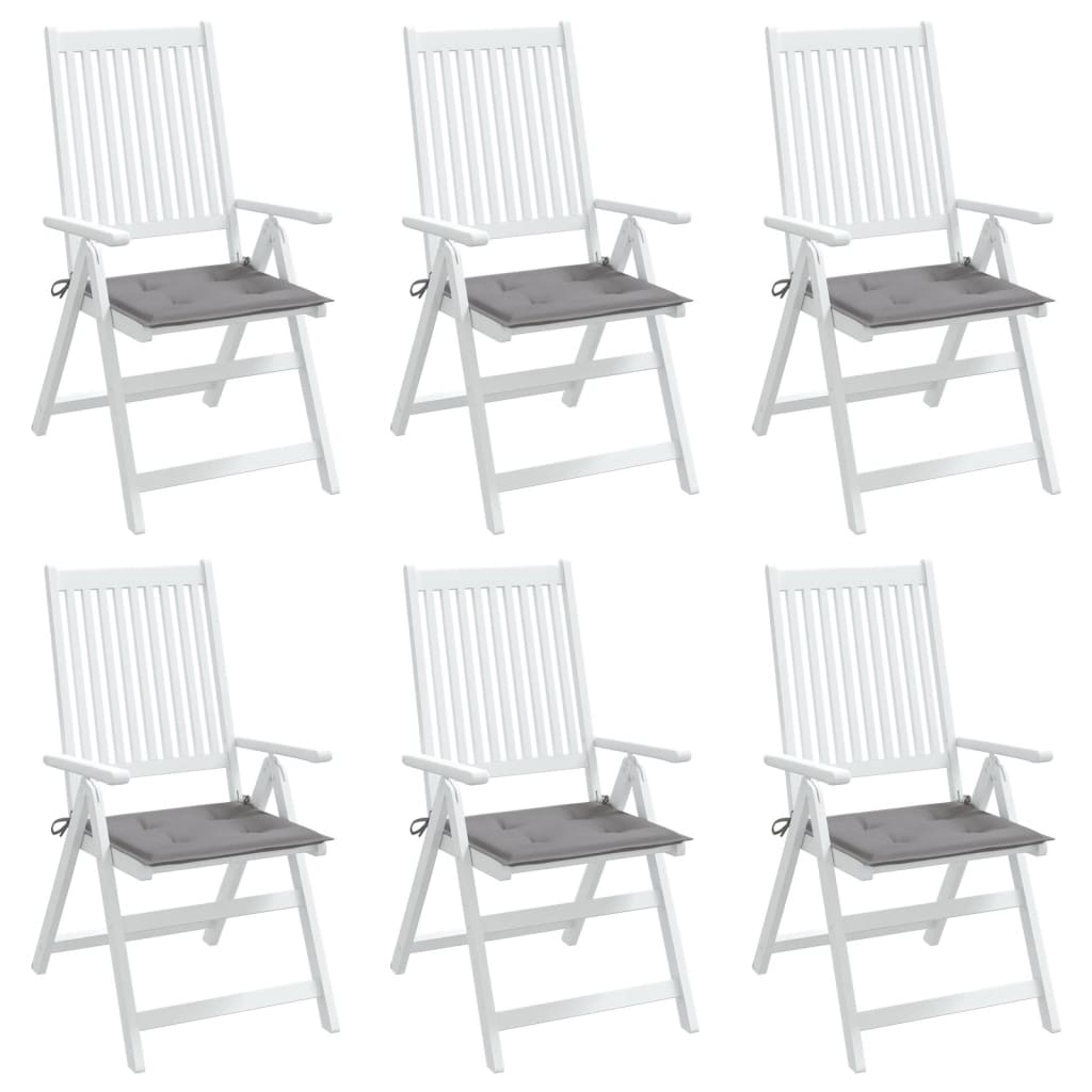Gartenstuhl-Kissen 6 Stk. Grau 50x50x4 cm Oxford-Gewebe
