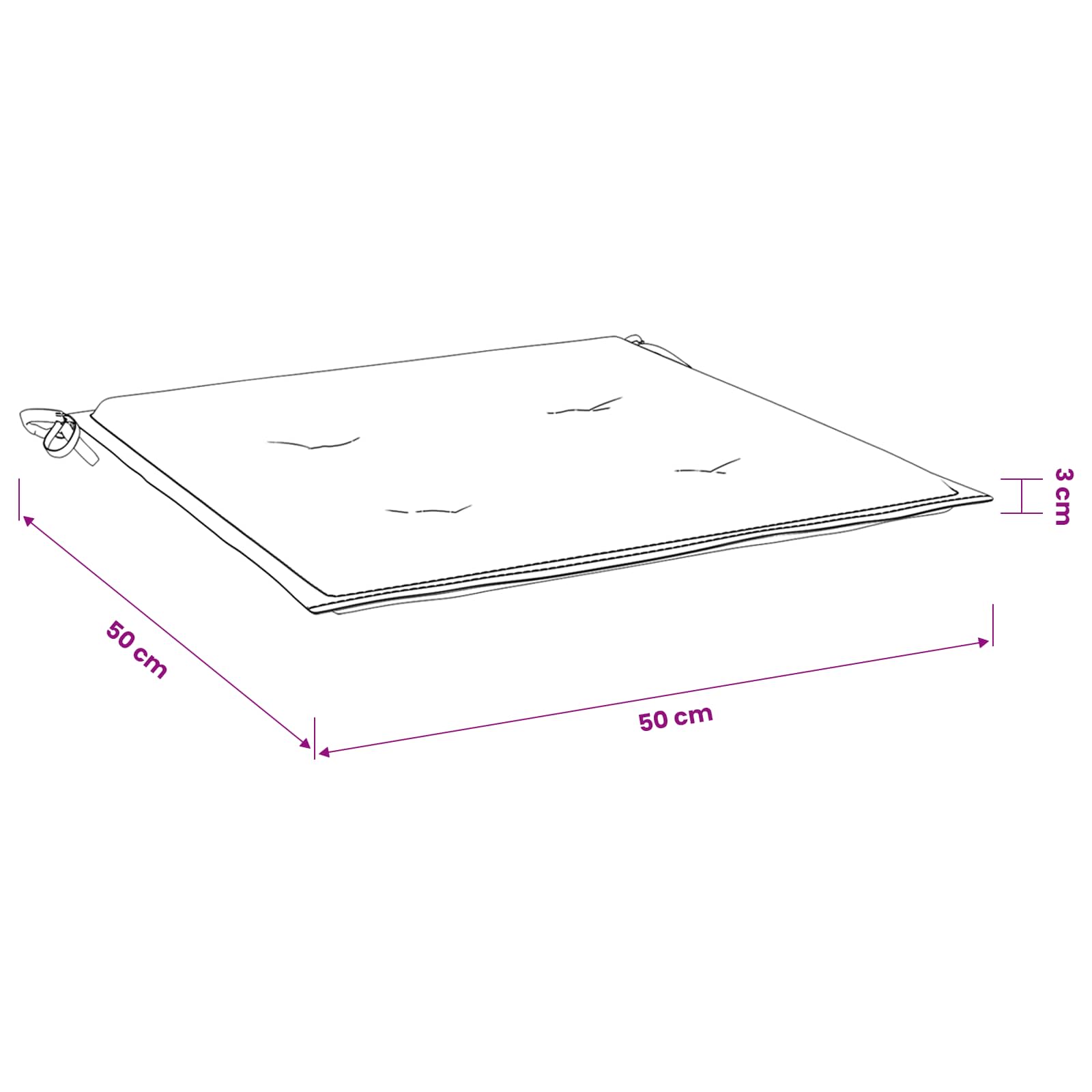 Gartenstuhl-Kissen 6 Stk. Grau 50x50x3 cm Oxford-Gewebe