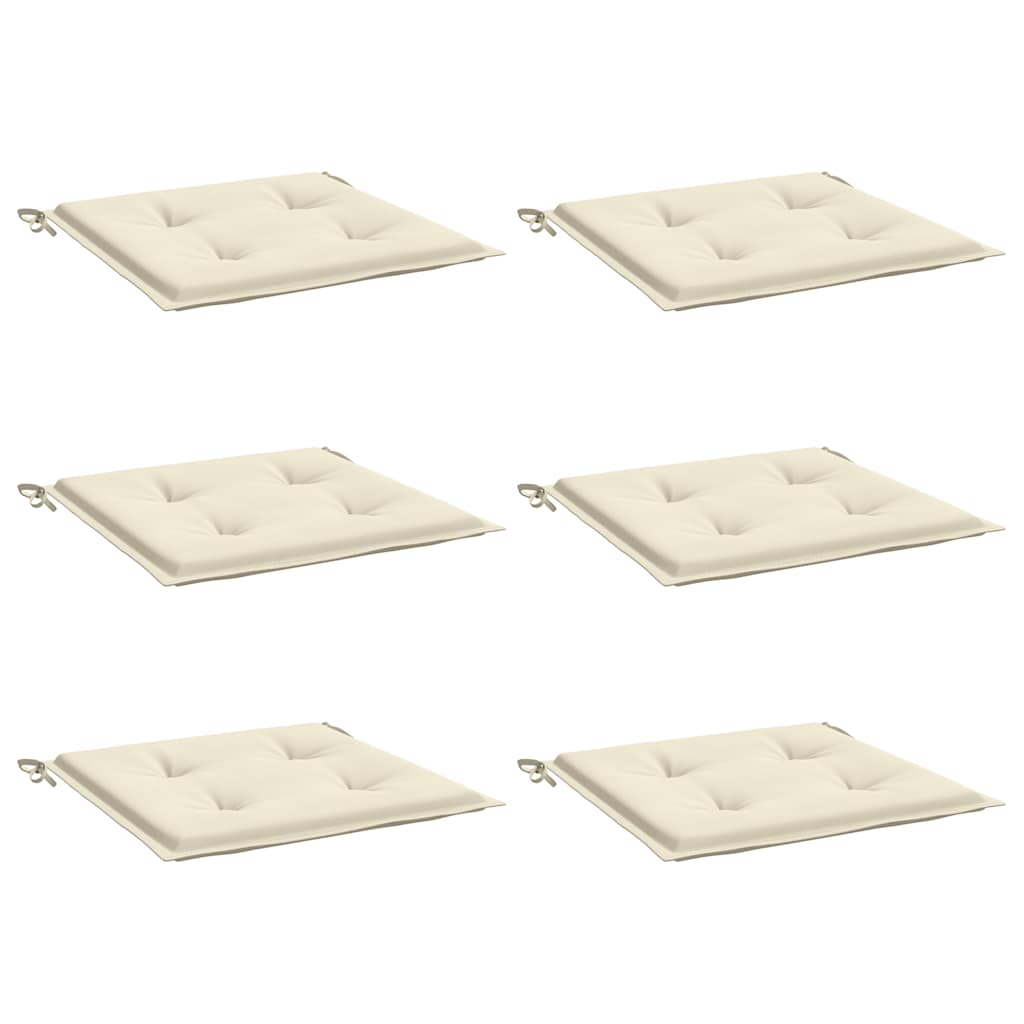 Gartenstuhl-Kissen 6 Stk. Creme 50x50x3 cm Oxford-Gewebe