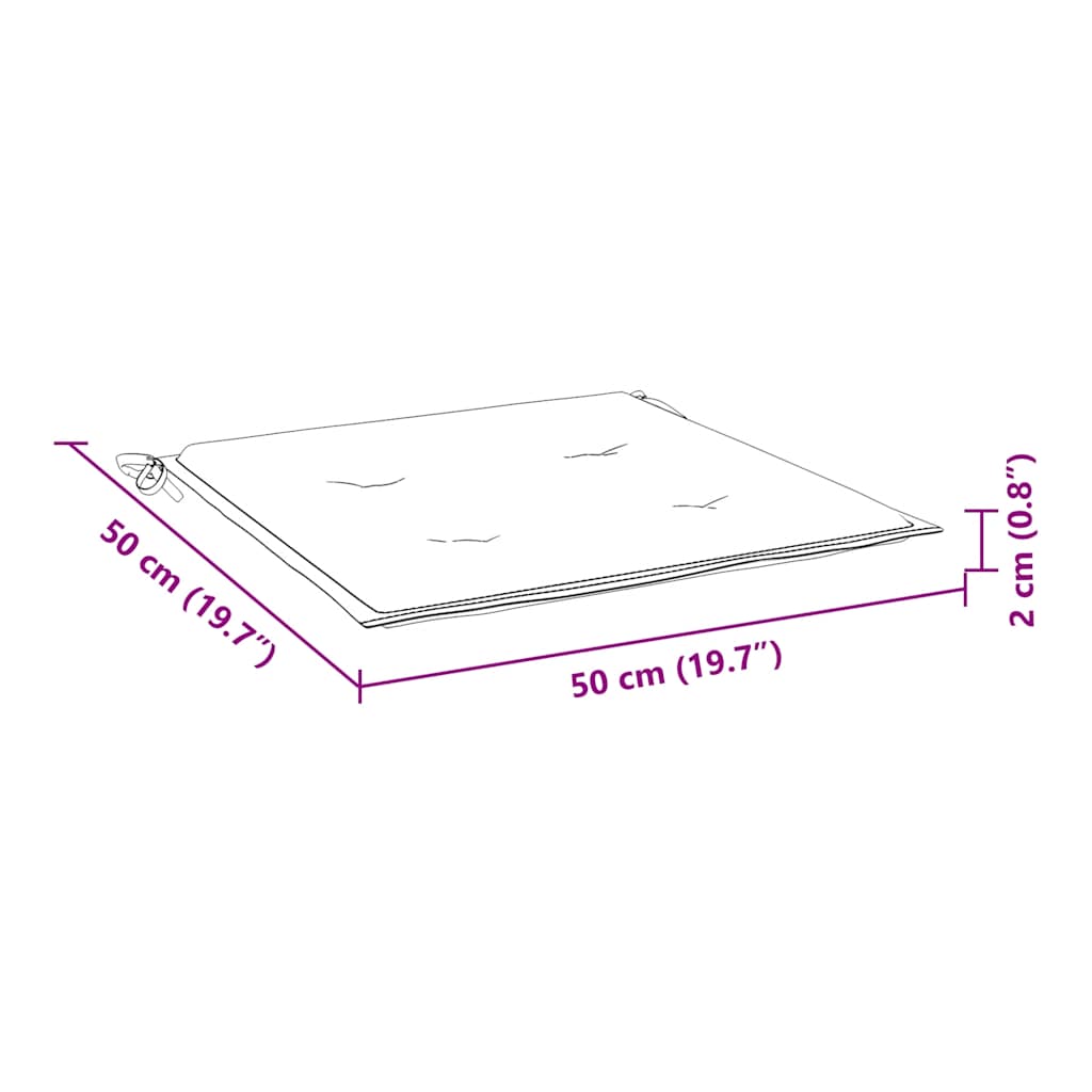 Gartenstuhl-Kissen 6 Stk. Creme 50x50x2 cm Oxford-Gewebe