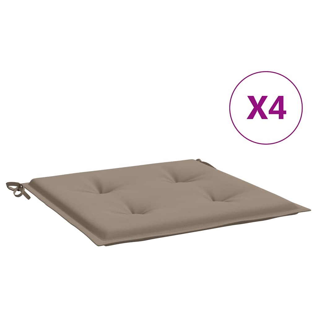 Gartenstuhl-Kissen 4 Stk. Taupe 50x50x4 cm Oxford-Gewebe